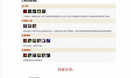 dota英雄出装攻略表